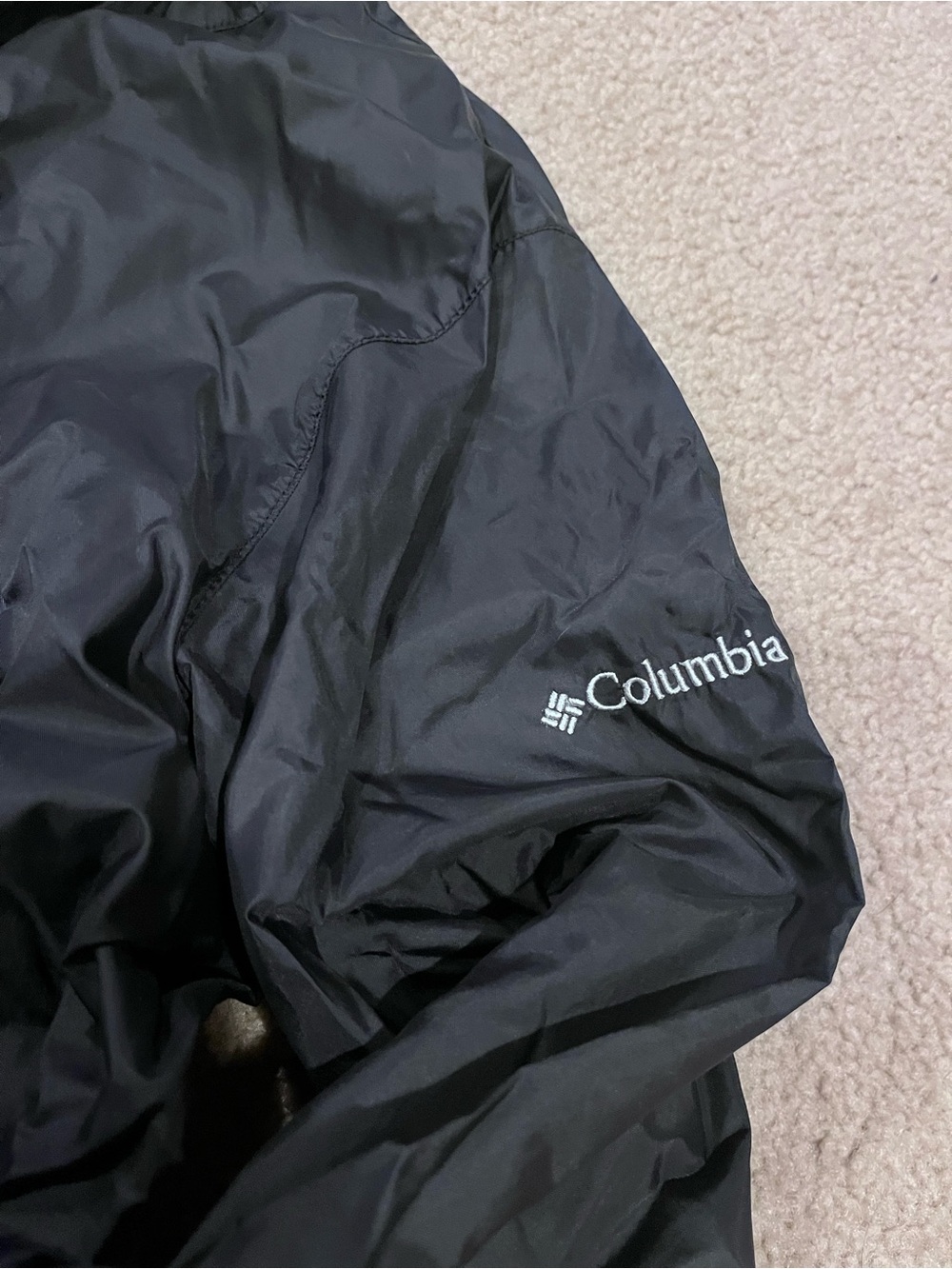 Columbia Black and Gray Rain Shell Jacket windbreaker XL lightweight